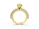 Yellow gold Fancy Yellow Oval  Brilliant Solitaire with Pavé Band and Four-Prong Setting_44