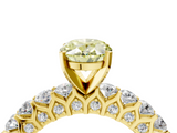 Yellow gold Fancy Yellow Oval  Brilliant Solitaire with Pavé Band and Four-Prong Setting_45