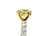 Yellow gold Fancy Yellow Oval  Brilliant Solitaire with Pavé Band and Four-Prong Setting_46