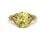 Yellow gold Fancy Yellow Oval  Brilliant Solitaire with Pave Band and Four-Prong Setting_20
