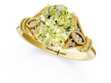 Yellow gold Fancy Yellow Oval  Brilliant Solitaire with Pave Band and Four-Prong Setting_21