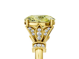 Yellow gold Fancy Yellow Oval  Brilliant Solitaire with Pave Band and Four-Prong Setting_25