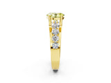 Yellow gold Fancy Yellow Oval  Brilliant Solitaire with Side Stones on a Pave Band and Four-Prong Setting_39