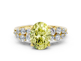 Yellow gold Fancy Yellow Oval  Cluster Diamond Engagement Ring with Pavé Band and Four-Prong Setting_48