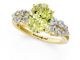 Yellow gold Fancy Yellow Oval  Cluster Diamond Engagement Ring with Pavé Band and Four-Prong Setting_49