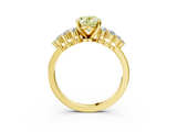 Yellow gold Fancy Yellow Oval  Cluster Diamond Engagement Ring with Pavé Band and Four-Prong Setting_51