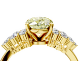 Yellow gold Fancy Yellow Oval  Cluster Diamond Engagement Ring with Pavé Band and Four-Prong Setting_52