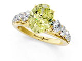 Yellow gold Fancy Yellow Oval Cut Brilliant Diamond Pavé Band with Six-Prong Setting_1