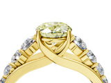Yellow gold Fancy Yellow Oval Cut Brilliant Diamond Pavé Band with Six-Prong Setting_16
