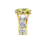 Yellow gold Fancy Yellow Oval Cut Brilliant Diamond Pavé Band with Six-Prong Setting_17
