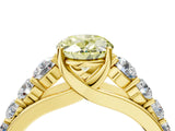 Yellow gold Fancy Yellow Oval Cut Brilliant Diamond Pavé Band with Six-Prong Setting_4