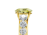 Yellow gold Fancy Yellow Oval Cut Brilliant Diamond Pavé Band with Six-Prong Setting_5