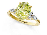 Yellow gold Fancy Yellow Oval Cut Brilliant Diamond Solitaire Ring with Pear Side Stones and Four-Prong Setting_4