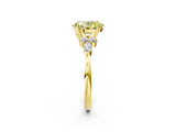 Yellow gold Fancy Yellow Oval Cut Brilliant Diamond Solitaire Ring with Pear Side Stones and Four-Prong Setting_5
