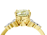 Yellow gold Fancy Yellow Oval Cut Brilliant Diamond Solitaire Ring with Pear Side Stones and Four-Prong Setting_7