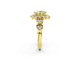 Yellow gold Fancy Yellow Oval Cut Brilliant Milgrain Pave Heart Band Solitaire Ring_2