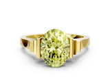 Yellow gold Fancy Yellow Oval Cut Brilliant Solitaire Diamond Ring with Channel Set Band and Bar Prong Setting_12