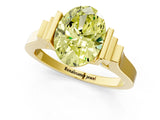 Yellow gold Fancy Yellow Oval Cut Brilliant Solitaire Diamond Ring with Channel Set Band and Bar Prong Setting_13