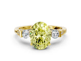 Yellow gold Fancy Yellow Oval Cut Brilliant Three-Stone Pave Band with Four-Prong Setting_6