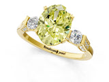 Yellow gold Fancy Yellow Oval Cut Brilliant Three-Stone Pave Band with Four-Prong Setting_7