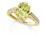 Yellow gold Fancy Yellow Oval  Cut Cathedral Pave Diamond Engagement Ring with Six-Prong Setting_45