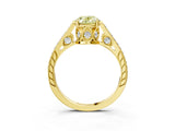 Yellow gold Fancy Yellow Oval  Cut Cathedral Pave Diamond Engagement Ring with Six-Prong Setting_47