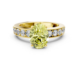 Yellow gold Fancy Yellow Oval  Cut Channel Set Diamond Engagement Ring with Four-Prong Setting_240
