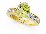 Yellow gold Fancy Yellow Oval  Cut Channel Set Diamond Engagement Ring with Four-Prong Setting_241