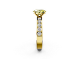 Yellow gold Fancy Yellow Oval  Cut Channel Set Diamond Engagement Ring with Four-Prong Setting_242