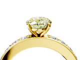 Yellow gold Fancy Yellow Oval  Cut Channel Set Diamond Engagement Ring with Four-Prong Setting_244