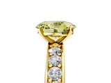 Yellow gold Fancy Yellow Oval  Cut Channel Set Diamond Engagement Ring with Four-Prong Setting_245