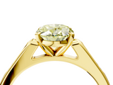 Yellow gold Fancy Yellow Oval  Cut Channel Set Solitaire Engagement Ring with Four-Prong Setting_223