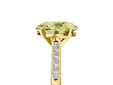 Yellow gold Fancy Yellow Oval  Cut Channel Set Solitaire Engagement Ring with Four-Prong Setting_224