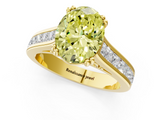 Yellow gold Fancy Yellow Oval  Cut Channel Set Solitaire Engagement Ring with Prong Setting_21