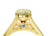 Yellow gold Fancy Yellow Oval  Cut Channel Set Solitaire Engagement Ring with Prong Setting_24