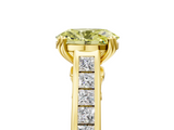 Yellow gold Fancy Yellow Oval  Cut Channel Set Solitaire Engagement Ring with Prong Setting_25