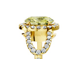 Yellow gold Fancy Yellow Oval Cut Cut Diamond Halo Engagement Ring with Open Split Pavé Band_5