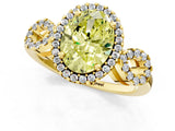 Yellow gold Fancy Yellow Oval Cut Cut Halo Diamond Infinity Band with Four-Prong Setting_1