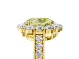 Yellow gold Fancy Yellow Oval Cut Cut Halo Diamond Pavé Engagement Ring with Milgrain Detailing_17