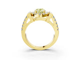 Yellow gold Fancy Yellow Oval Cut Cut Halo Split Shank Prong Set Ring_3