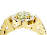 Yellow gold Fancy Yellow Oval Cut Cut Halo Split Shank Prong Set Ring_4