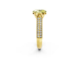 Yellow gold Fancy Yellow Oval Cut Cut Pave Split Shank Engagement Ring with Four-Prong Setting_2