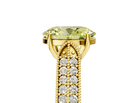 Yellow gold Fancy Yellow Oval Cut Cut Pave Split Shank Engagement Ring with Four-Prong Setting_5