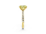 Yellow gold Fancy Yellow Oval Cut Diamond Brilliant Solitaire Ring with Pavé Band and Four-Prong Setting_26