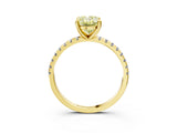Yellow gold Fancy Yellow Oval Cut Diamond Brilliant Solitaire Ring with Pavé Band and Four-Prong Setting_27