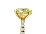 Yellow gold Fancy Yellow Oval Cut Diamond Brilliant Solitaire Ring with Pavé Band and Four-Prong Setting_29