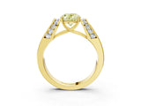 Yellow gold Fancy Yellow Oval Cut Diamond Channel Set Solitaire Ring with Four-Prong Setting_15