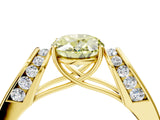 Yellow gold Fancy Yellow Oval Cut Diamond Channel Set Solitaire Ring with Four-Prong Setting_16