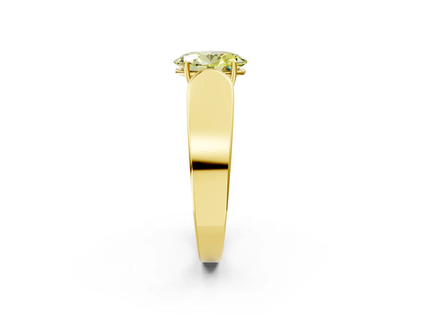 Yellow Gold Oval Channel Set Engagement Ring Setting for Fancy Yellow Center with Wide Band