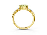 Yellow gold Fancy Yellow Oval Cut Diamond Cluster Pavé Band with Four-Prong Setting_15